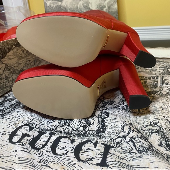 GUCCI Red High Knee Boots - Picture 15 of 15